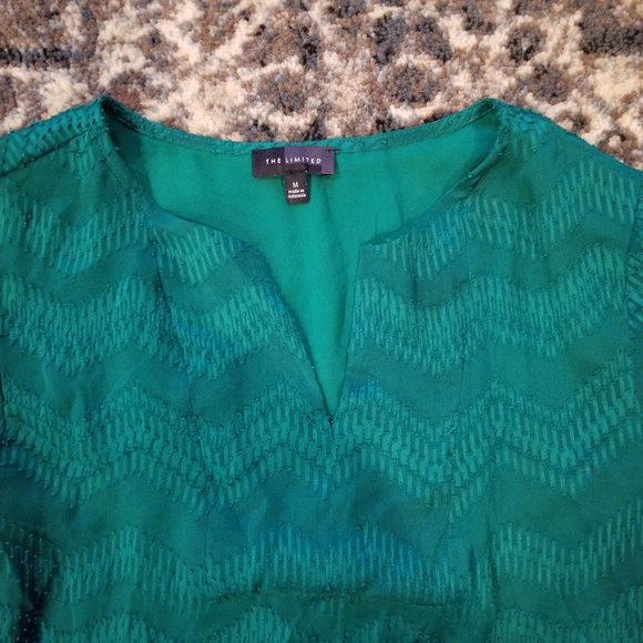 The Limited Green 3/4 Sleeve Shift Blouse - Picture 3 of 3